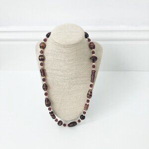 NWT Genuine Murano Glass & Pearls Beads Beaded Necklace Purple Pink